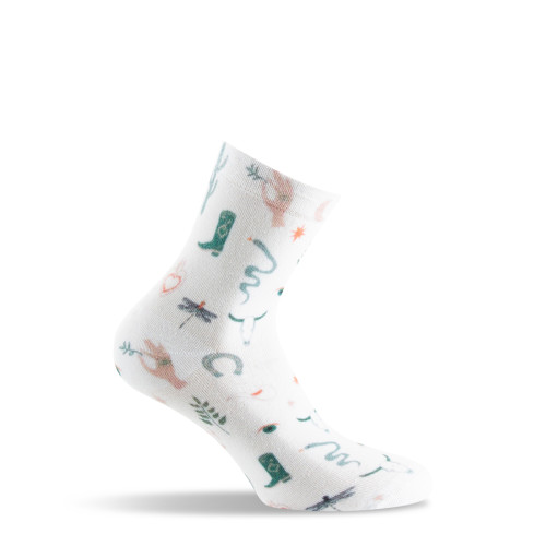 Socquettes viscose de bambou imprimées far west