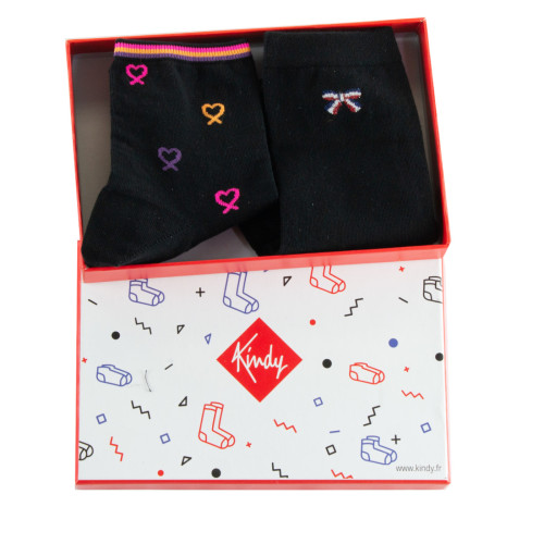 Coffret de 2 paires de chaussettes femme fabrication française