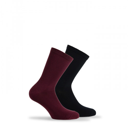 Lot de 2 paires de chaussettes unies en Modal