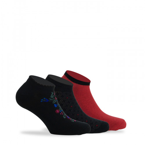Lot de 3 paires d'invisibles fantaisies en coton