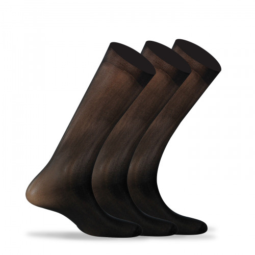 Lot de 3 paires de chaussettes unis en polyamide