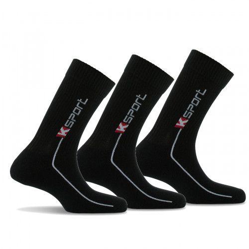 Lot de 3 mi chaussettes homme sport à côtes