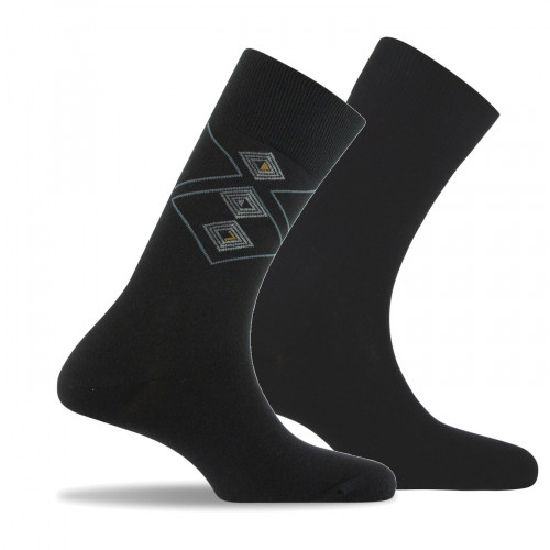 lot de 2 chaussettes homme en coton noir