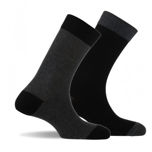 Lot de 2 mi chaussettes unies noir