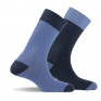 Lot de 2 mi chaussettes unies bleu