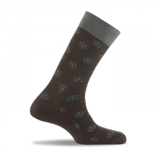 Mi chaussettes fantaisies floral marron