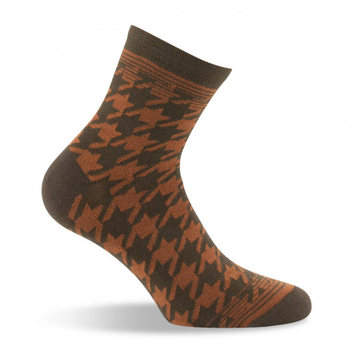 Socquettes femme pied de coq fabrication française