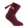 Chausson femme cocooning bordeaux anti dérapant.