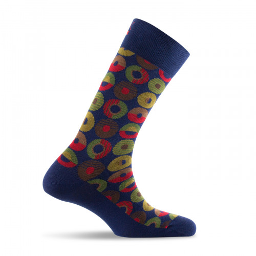 Mi chaussettes homme forme géométrique fabriquées en France marine