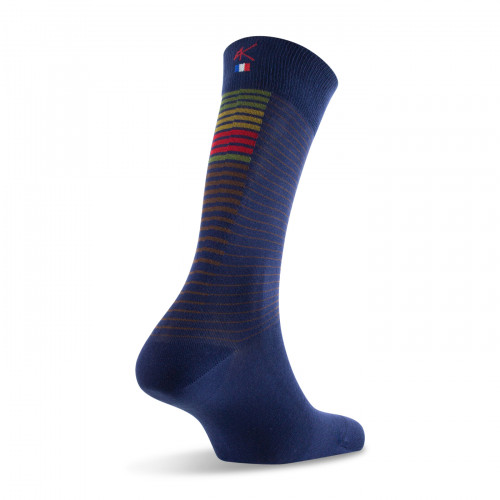 Mi chaussettes homme rayures décalées marine