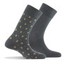 Lot de 2 mi chaussettes homme une fantaisies et une unie fabrication française