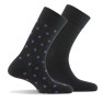 Lot de 2 mi chaussettes homme une fantaisies et une unie fabrication française