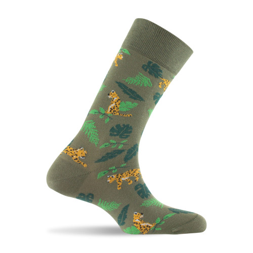 Mi chaussettes homme fantaisie kaki fabrication française