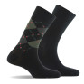 Lot de 2 mi chaussettes homme  intarsia et unie