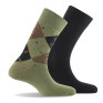 Lot de 2 mi chaussettes homme  intarsia et unie