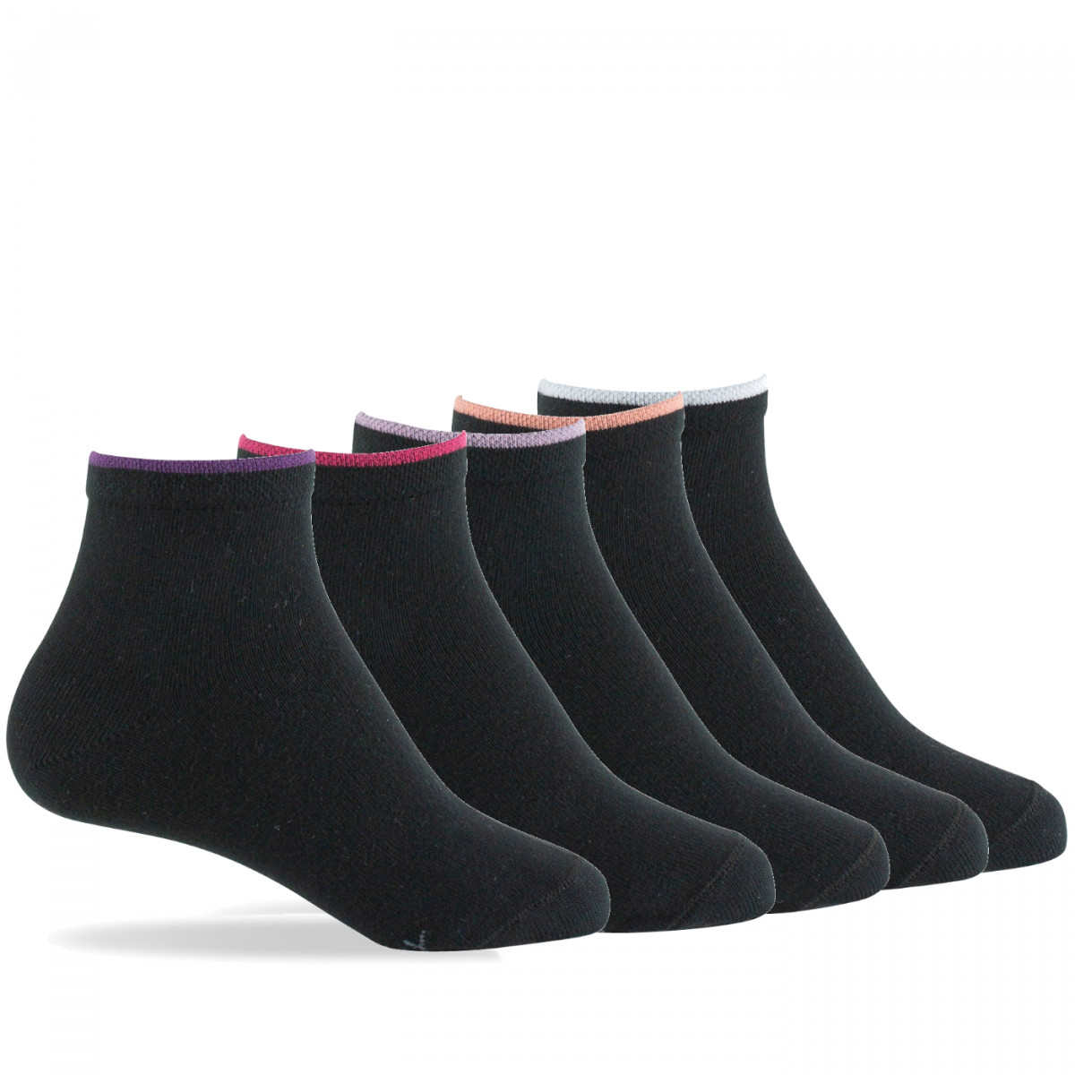 Lot de 5 paires de socquettes en coton pour femme